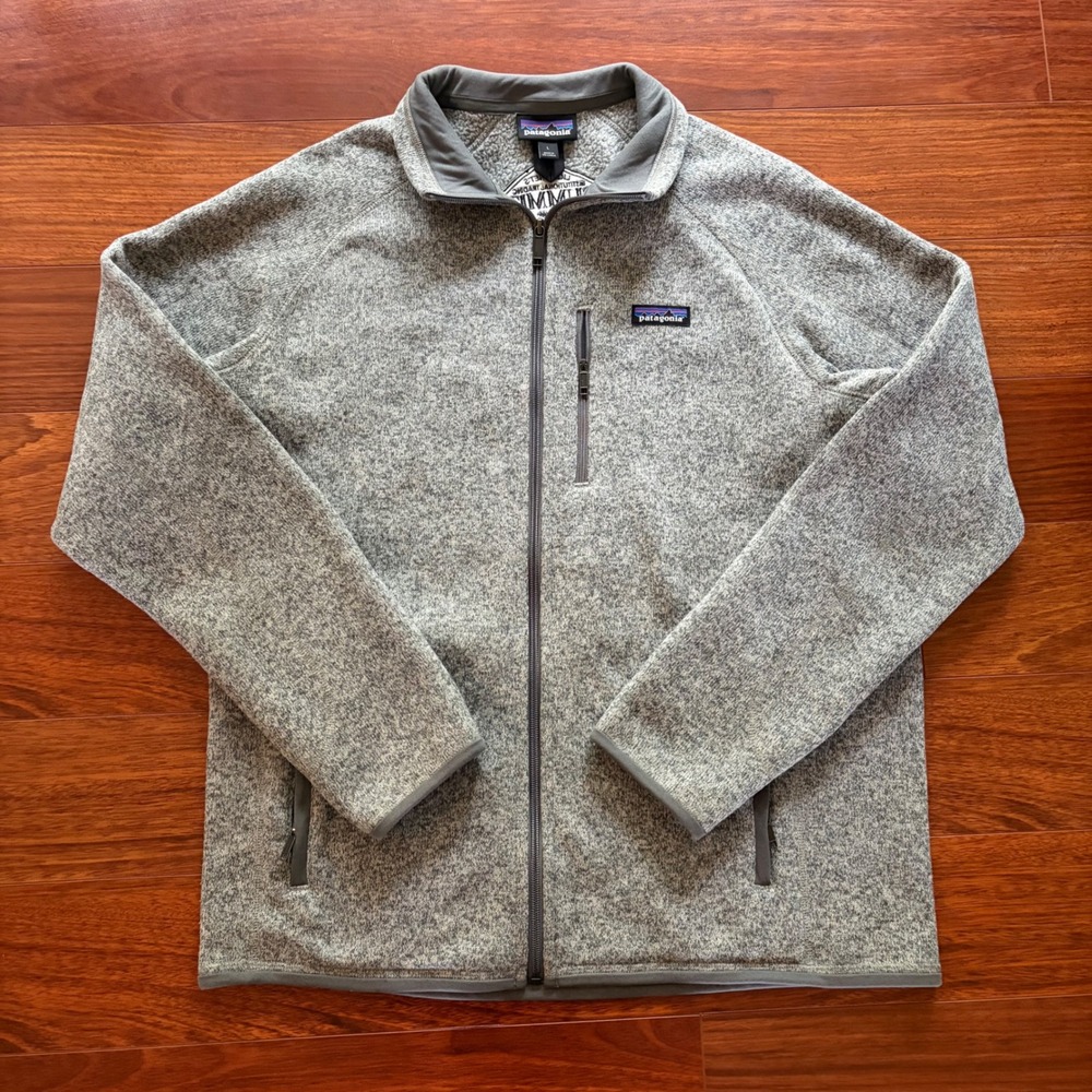 Y2K Patagonia Better Sweater Full Zip Fleece Jacket Heather Grey Embroidered